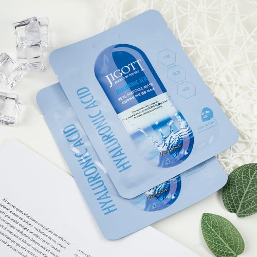 Jigott Hyaluronic Acid Real Ampoule Mask, Deep Hydration, Skin Elasticity — Wholesale K-Beauty