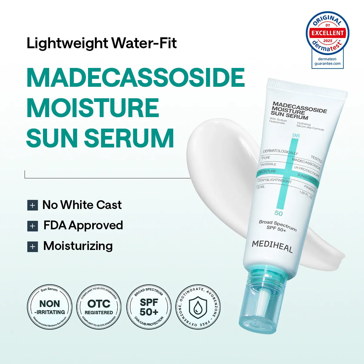 Mediheal Madecassoside Moisture Sun Serum SPF50+ 50mL | Wholesale K-Beauty