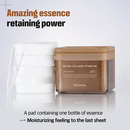 Mediheal Re-tinol Collagen Lifting Toner Pad – Firming Vegan Pads with Pure Re-tinol & Dual Collagen | Wholesale K-Beauty
