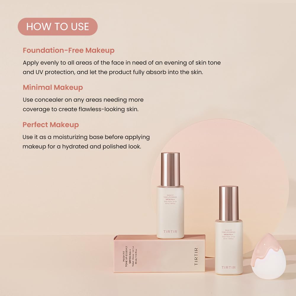 TIRTIR Mask Fit Tone Up Essence - Tinted Primer SPF30 PA++ | Wholesale K-Beauty