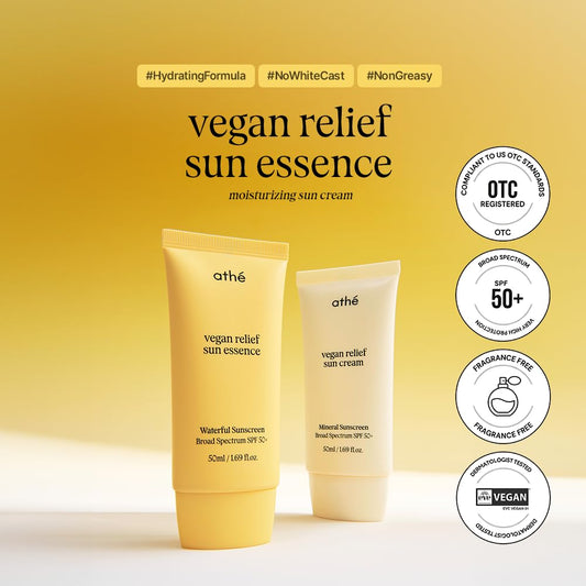 athé Vegan Relief Sun Essence 50mL - Sunscreen SPF 50+ | Wholesale K-Beauty
