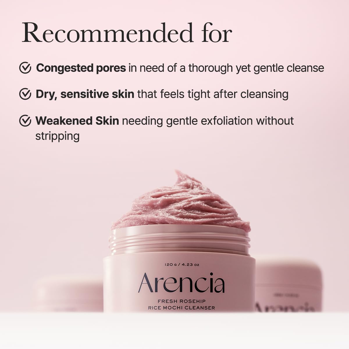 Arencia Fresh Rosehip Rice Mochi Cleanser 4.23oz | Wholsale K-Beauty