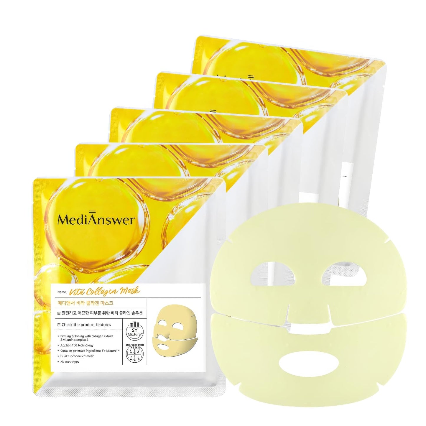 MediAnswer Vita Collagen Mask (Pack of 5) | Wholesale K-Beauty