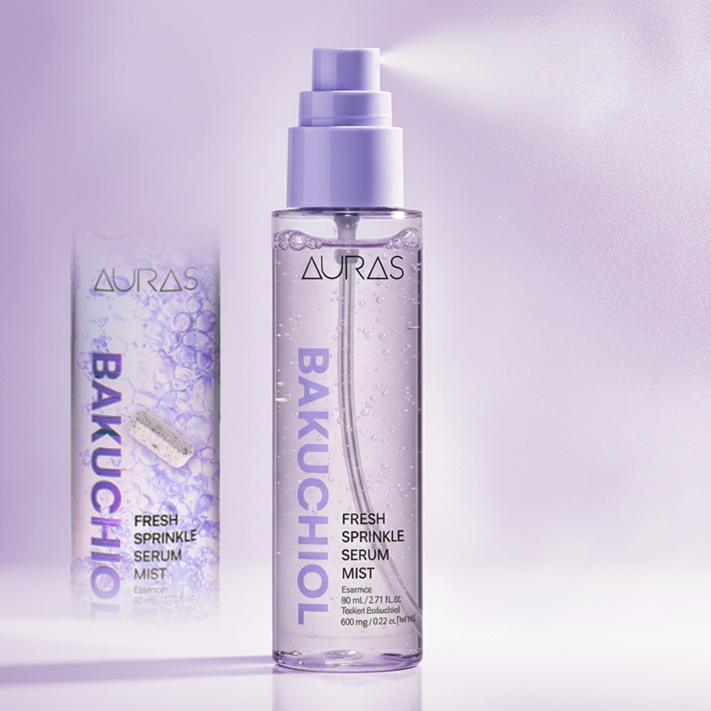 AURAS Fresh Sprinkle Serum Mist 60ml – Oxygen Bubble Glow Mist with Bakuchiol, Collagen, Vitamin C, Glutathione | Wholesale K-Beauty