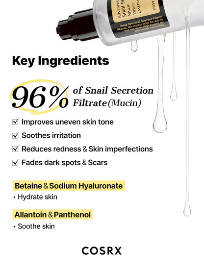 COSRX Advanced Snail 96 Mucin Power Essence 100mL | Wholesale K-Beauty