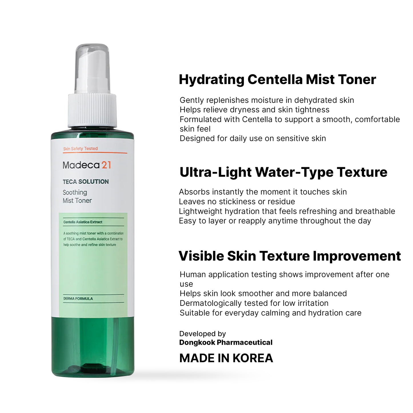 MADECA21 TECA Solution Soothing Mist Toner 200ml – TECA & Centella Calming Spray Toner | Wholesale K-Beauty