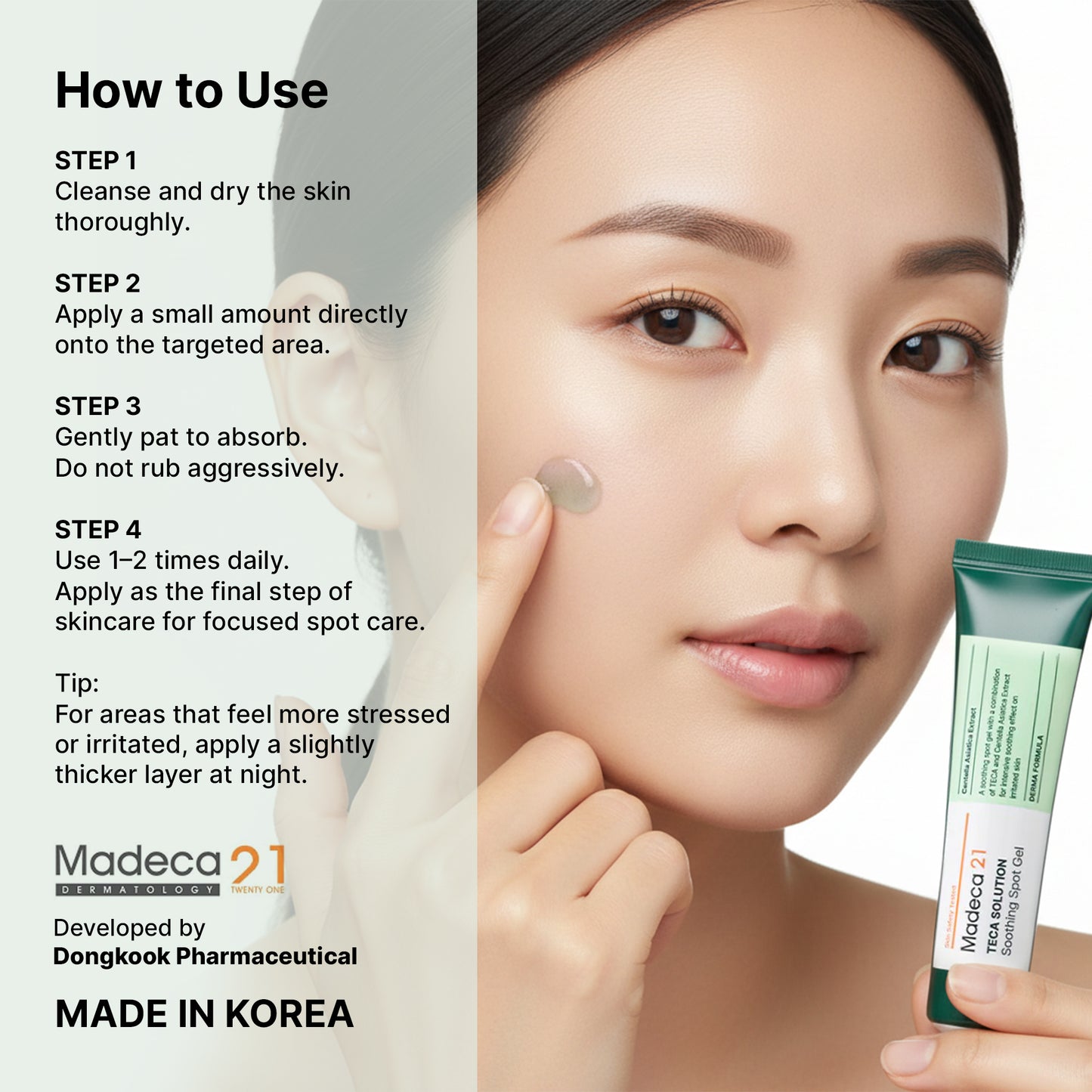 MADECA21 TECA Solution Soothing Spot Gel 15ml – Rapid Calming Spot Care with TECA & Centella | Wholesale K-Beauty